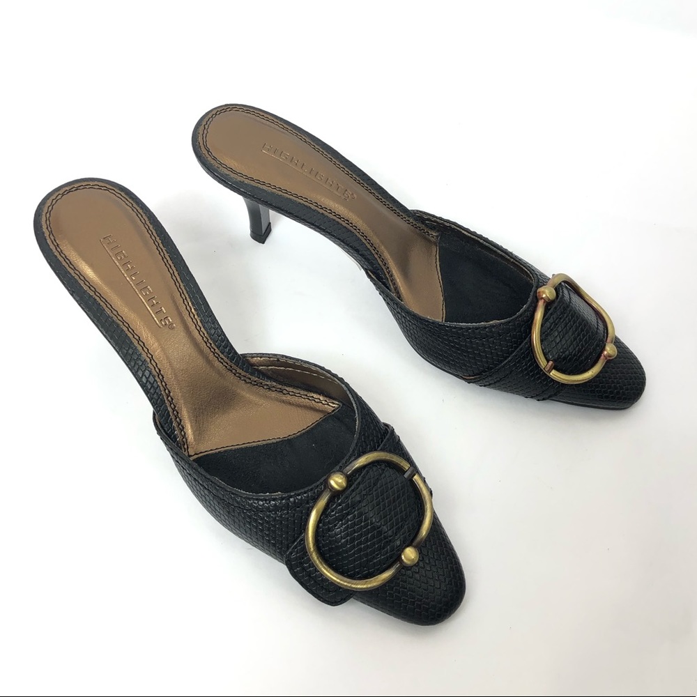 Highlights Women’s Black Mule Heels